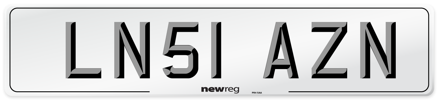 LN51 AZN Number Plate from New Reg